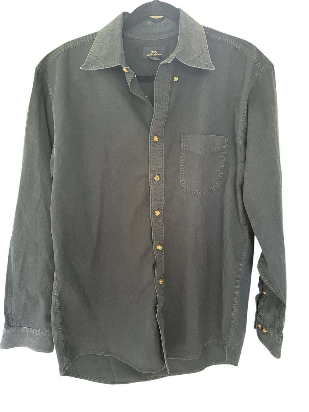 Brooks Brothers Navy Medium Long-Sleeve Button-Down Shirt 100% Cotton